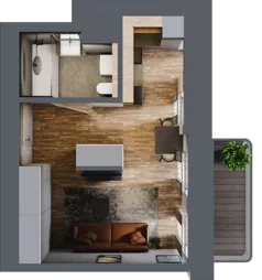 1 pokój, mieszkanie 29,85 m², parter, oferta nr AA0005, Niedziałkowskiego Park, Poznań, Wilda, ul. Niedziałkowskiego Park
