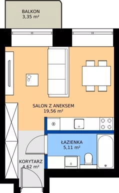 1 pokój, mieszkanie 29,29 m², parter, oferta nr AA0002, Niedziałkowskiego Park, Poznań, Wilda, ul. Niedziałkowskiego Park