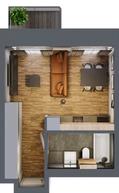 1 pokój, mieszkanie 29,29 m², parter, oferta nr AA0002, Niedziałkowskiego Park, Poznań, Wilda, ul. Niedziałkowskiego Park