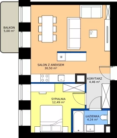 2 pokoje, mieszkanie 51,69 m², piętro 1, oferta nr AA0110, Niedziałkowskiego Park, Poznań, Wilda, ul. Niedziałkowskiego Park