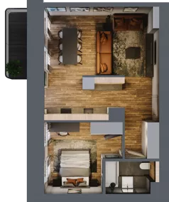 2 pokoje, mieszkanie 51,69 m², piętro 1, oferta nr AA0110, Niedziałkowskiego Park, Poznań, Wilda, ul. Niedziałkowskiego Park