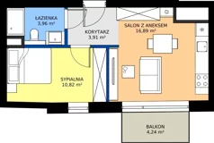 2 pokoje, mieszkanie 35,58 m², piętro 3, oferta nr AA0302, Niedziałkowskiego Park, Poznań, Wilda, ul. Niedziałkowskiego Park