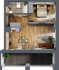2 pokoje, mieszkanie 47,65 m², parter, oferta nr BA0003, Niedziałkowskiego Park, Poznań, Wilda, ul. Niedziałkowskiego Park