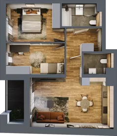3 pokoje, mieszkanie 61,01 m², piętro 1, oferta nr BB0105, Niedziałkowskiego Park, Poznań, Wilda, ul. Niedziałkowskiego Park