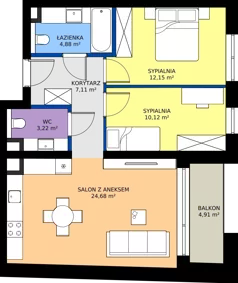 3 pokoje, mieszkanie 62,16 m², piętro 4, oferta nr BB0404, Niedziałkowskiego Park, Poznań, Wilda, ul. Niedziałkowskiego Park