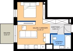 1 pokój, mieszkanie 32,54 m², piętro 1, oferta nr BC0101, Niedziałkowskiego Park, Poznań, Wilda, ul. Niedziałkowskiego Park