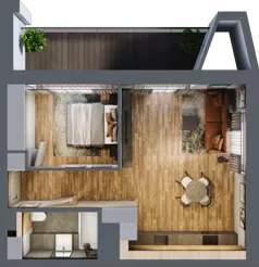 2 pokoje, mieszkanie 46,26 m², piętro 1, oferta nr BC0107, Niedziałkowskiego Park, Poznań, Wilda, ul. Niedziałkowskiego Park