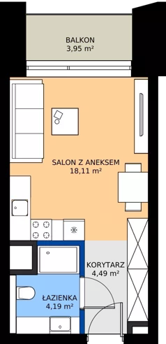 1 pokój, mieszkanie 26,79 m², piętro 1, oferta nr BB0115, Niedziałkowskiego Park, Poznań, Wilda, ul. Niedziałkowskiego Park