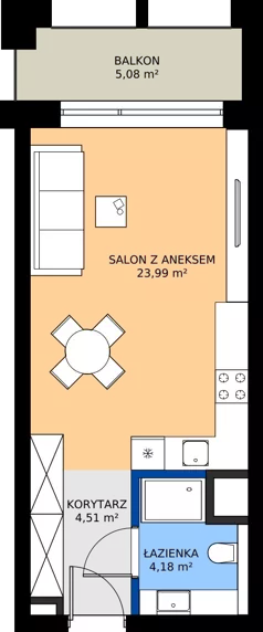 1 pokój, mieszkanie 32,68 m², piętro 3, oferta nr BA0310, Niedziałkowskiego Park, Poznań, Wilda, ul. Niedziałkowskiego Park
