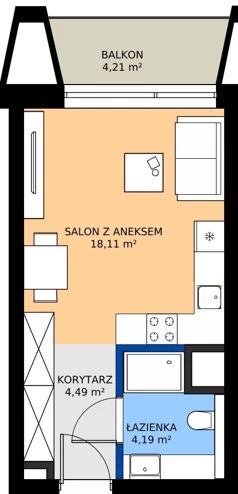 1 pokój, mieszkanie 26,79 m², piętro 1, oferta nr BC0110, Niedziałkowskiego Park, Poznań, Wilda, ul. Niedziałkowskiego Park