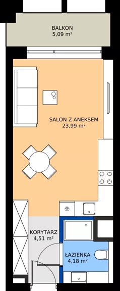 1 pokój, mieszkanie 32,68 m², piętro 4, oferta nr BA0410, Niedziałkowskiego Park, Poznań, Wilda, ul. Niedziałkowskiego Park