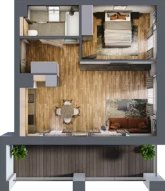 2 pokoje, mieszkanie 47,64 m², piętro 1, oferta nr BA0103, Niedziałkowskiego Park, Poznań, Wilda, ul. Niedziałkowskiego Park