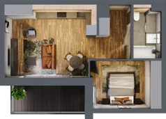 2 pokoje, mieszkanie 43,04 m², piętro 1, oferta nr BB0109, Niedziałkowskiego Park, Poznań, Wilda, ul. Niedziałkowskiego Park