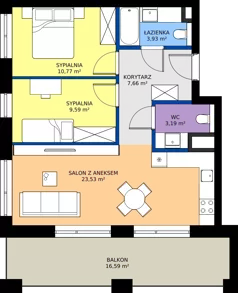 3 pokoje, mieszkanie 58,67 m², piętro 1, oferta nr BC0103, Niedziałkowskiego Park, Poznań, Wilda, ul. Niedziałkowskiego Park