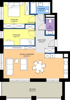 3 pokoje, mieszkanie 72,19 m², piętro 2, oferta nr BA0204, Niedziałkowskiego Park, Poznań, Wilda, ul. Niedziałkowskiego Park