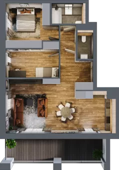 3 pokoje, mieszkanie 72,19 m², piętro 2, oferta nr BA0204, Niedziałkowskiego Park, Poznań, Wilda, ul. Niedziałkowskiego Park