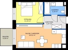 2 pokoje, mieszkanie 42,61 m², parter, oferta nr BA0006, Niedziałkowskiego Park, Poznań, Wilda, ul. Niedziałkowskiego Park