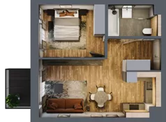 2 pokoje, mieszkanie 42,61 m², parter, oferta nr BA0006, Niedziałkowskiego Park, Poznań, Wilda, ul. Niedziałkowskiego Park