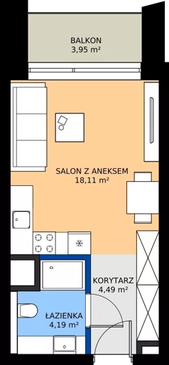 1 pokój, mieszkanie 26,79 m², piętro 4, oferta nr BB0416, Niedziałkowskiego Park, Poznań, Wilda, ul. Niedziałkowskiego Park