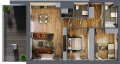 3 pokoje, mieszkanie 74,68 m², piętro 5, oferta nr BB0502, Niedziałkowskiego Park, Poznań, Wilda, ul. Niedziałkowskiego Park