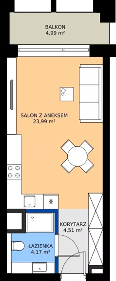 1 pokój, mieszkanie 32,68 m², piętro 1, oferta nr BA0111, Niedziałkowskiego Park, Poznań, Wilda, ul. Niedziałkowskiego Park