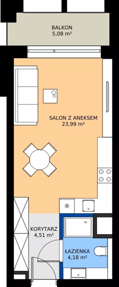 1 pokój, mieszkanie 32,68 m², piętro 2, oferta nr BA0210, Niedziałkowskiego Park, Poznań, Wilda, ul. Niedziałkowskiego Park