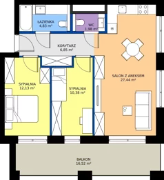3 pokoje, mieszkanie 63,61 m², piętro 4, oferta nr BC0404, Niedziałkowskiego Park, Poznań, Wilda, ul. Niedziałkowskiego Park