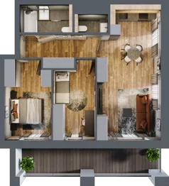 3 pokoje, mieszkanie 63,61 m², piętro 3, oferta nr BC0304, Niedziałkowskiego Park, Poznań, Wilda, ul. Niedziałkowskiego Park