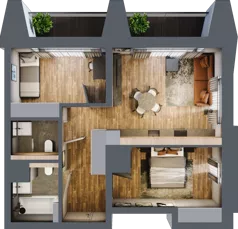3 pokoje, mieszkanie 56,32 m², piętro 4, oferta nr BC0408, Niedziałkowskiego Park, Poznań, Wilda, ul. Niedziałkowskiego Park