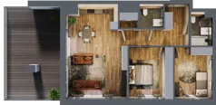 3 pokoje, mieszkanie 73,67 m², piętro 5, oferta nr BA0502, Niedziałkowskiego Park, Poznań, Wilda, ul. Niedziałkowskiego Park