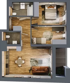 3 pokoje, mieszkanie 62,16 m², piętro 1, oferta nr BB0104, Niedziałkowskiego Park, Poznań, Wilda, ul. Niedziałkowskiego Park
