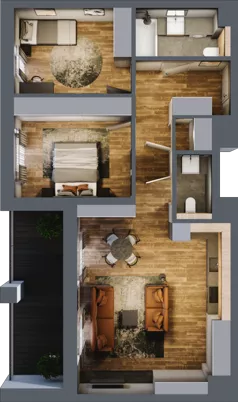 3 pokoje, mieszkanie 73,11 m², piętro 5, oferta nr BB0504, Niedziałkowskiego Park, Poznań, Wilda, ul. Niedziałkowskiego Park