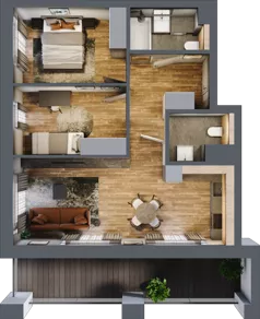 3 pokoje, mieszkanie 58,67 m², piętro 2, oferta nr BC0203, Niedziałkowskiego Park, Poznań, Wilda, ul. Niedziałkowskiego Park