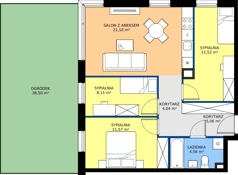 4 pokoje, mieszkanie 65,96 m², parter, oferta nr 1.0.6, Atria Nowe Żerniki, Wrocław, Żerniki, Fabryczna, ul. Ernesta Maya