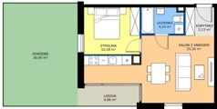2 pokoje, mieszkanie 43,15 m², parter, oferta nr 2.0.5, Atria Nowe Żerniki, Wrocław, Żerniki, Fabryczna, ul. Ernesta Maya