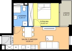 2 pokoje, mieszkanie 36,36 m², parter, oferta nr 2.0.1, Atria Nowe Żerniki, Wrocław, Żerniki, Fabryczna, ul. Ernesta Maya