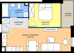2 pokoje, mieszkanie 41,87 m², piętro 1, oferta nr 2.1.2, Atria Nowe Żerniki, Wrocław, Żerniki, Fabryczna, ul. Ernesta Maya