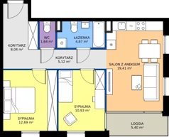 3 pokoje, mieszkanie 62,50 m², parter, oferta nr 2.0.3, Atria Nowe Żerniki, Wrocław, Żerniki, Fabryczna, ul. Ernesta Maya