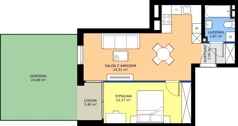 2 pokoje, mieszkanie 44,20 m², parter, oferta nr 2.0.6, Atria Nowe Żerniki, Wrocław, Żerniki, Fabryczna, ul. Ernesta Maya