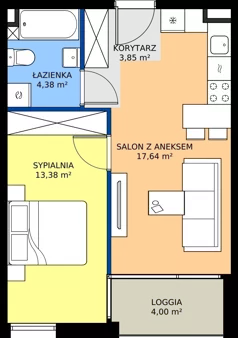 2 pokoje, mieszkanie 39,25 m², piętro 3, oferta nr 2.3.5, Atria Nowe Żerniki, Wrocław, Żerniki, Fabryczna, ul. Ernesta Maya