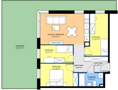 4 pokoje, mieszkanie 65,02 m², parter, oferta nr 3.0.6, Atria Nowe Żerniki, Wrocław, Żerniki, Fabryczna, ul. Ernesta Maya