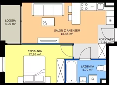 2 pokoje, mieszkanie 40,52 m², piętro 2, oferta nr 3.2.5, Atria Nowe Żerniki, Wrocław, Żerniki, Fabryczna, ul. Ernesta Maya