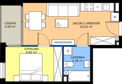 2 pokoje, mieszkanie 34,34 m², piętro 1, oferta nr 3.1.4, Atria Nowe Żerniki, Wrocław, Żerniki, Fabryczna, ul. Ernesta Maya