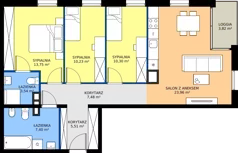 4 pokoje, mieszkanie 82,21 m², piętro 2, oferta nr 4.2.1, Atria Nowe Żerniki, Wrocław, Żerniki, Fabryczna, ul. Ernesta Maya