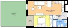 2 pokoje, mieszkanie 37,27 m², piętro 1, oferta nr 4.1.2, Atria Nowe Żerniki, Wrocław, Żerniki, Fabryczna, ul. Ernesta Maya