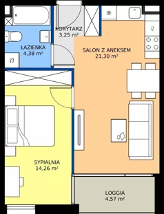 2 pokoje, mieszkanie 43,19 m², piętro 2, oferta nr 4.2.4, Atria Nowe Żerniki, Wrocław, Żerniki, Fabryczna, ul. Ernesta Maya