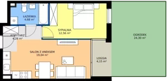 2 pokoje, mieszkanie 40,52 m², piętro 1, oferta nr 3.1.5, Atria Nowe Żerniki, Wrocław, Żerniki, Fabryczna, ul. Ernesta Maya