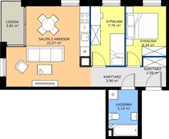 3 pokoje, mieszkanie 50,31 m², piętro 1, oferta nr 5.1.2, Atria Nowe Żerniki, Wrocław, Żerniki, Fabryczna, ul. Ernesta Maya