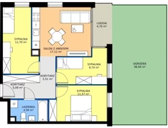 4 pokoje, mieszkanie 62,25 m², parter, oferta nr 5.0.3, Atria Nowe Żerniki, Wrocław, Żerniki, Fabryczna, ul. Ernesta Maya