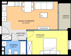 2 pokoje, mieszkanie 45,64 m², piętro 2, oferta nr 5.2.4, Atria Nowe Żerniki, Wrocław, Żerniki, Fabryczna, ul. Ernesta Maya